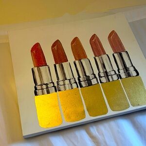 Anthropologie Colleen Hand Painted Lipstick  Shades Art Design.